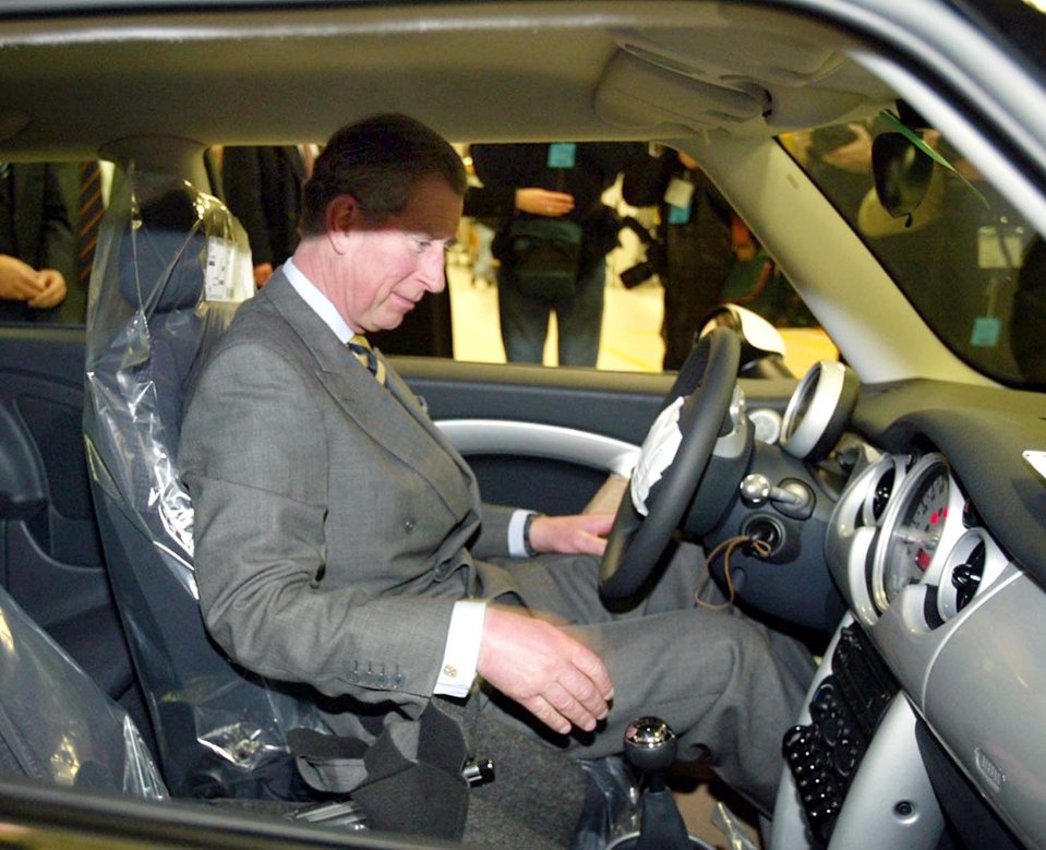 Then Prince Charles admiring a Cooper, which became one of Britain's most loved cars