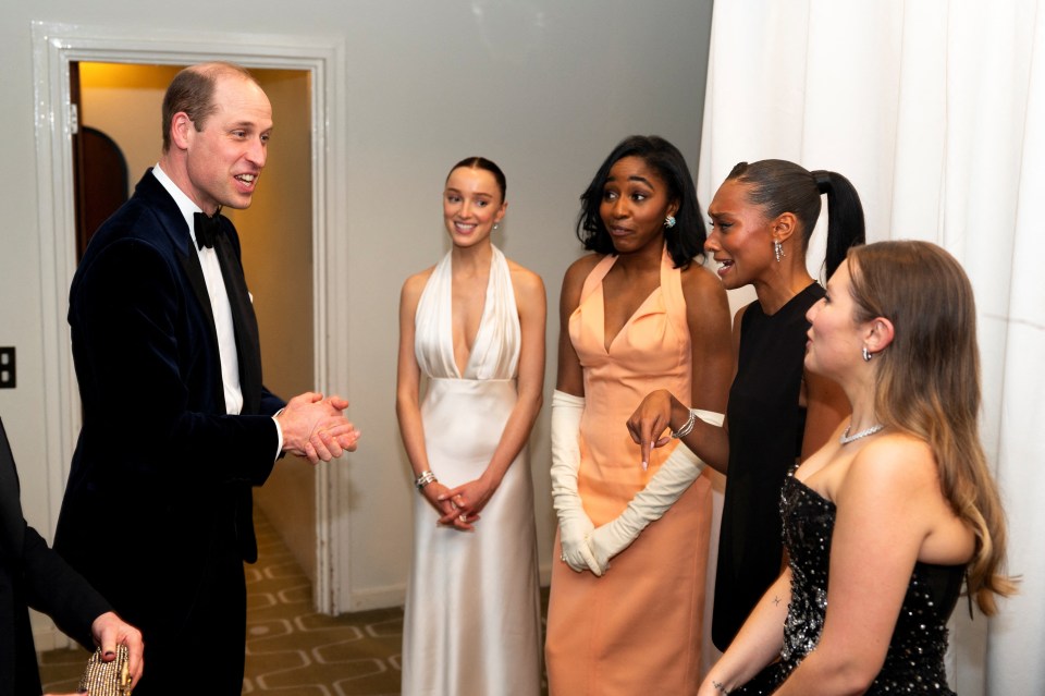 Prince of Wales meets Mia  and her fellow Rising Star nominees Phoebe Dynevor, Ayo Edebiri and Sophie Wilde