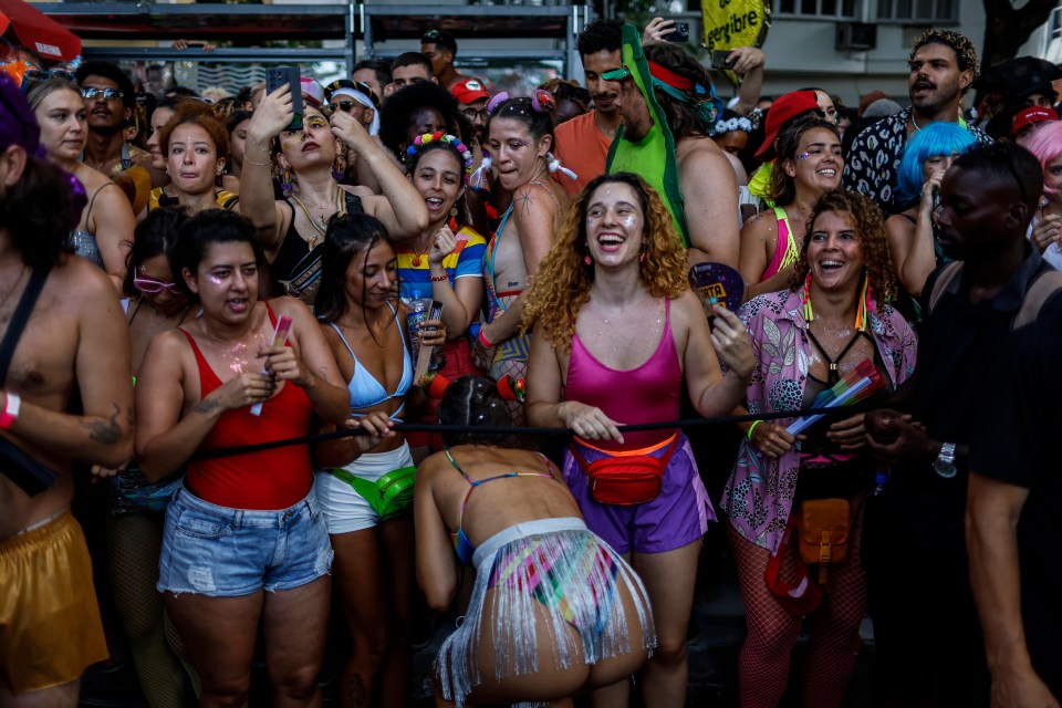 People partied in the street after watching the parade