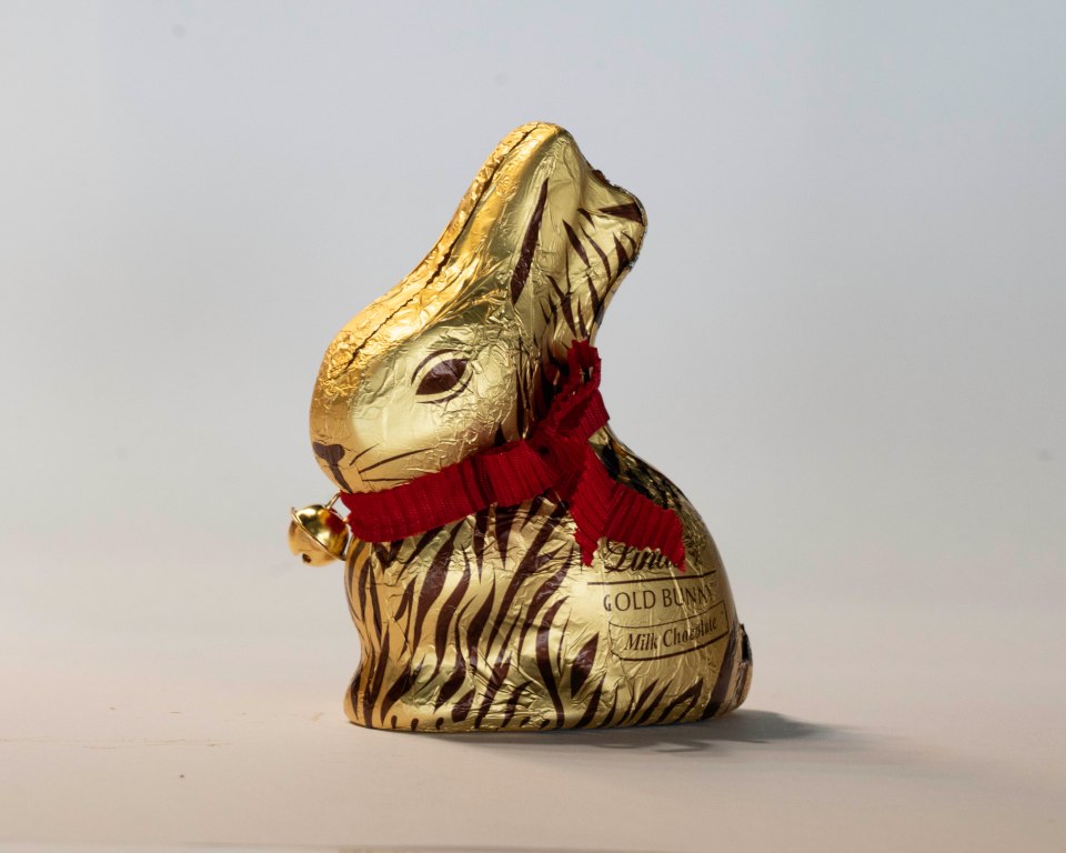 Chris Eades - 07980 775577.Olivia from the Sun taste tests chocolate rabbits for easter..Lindt