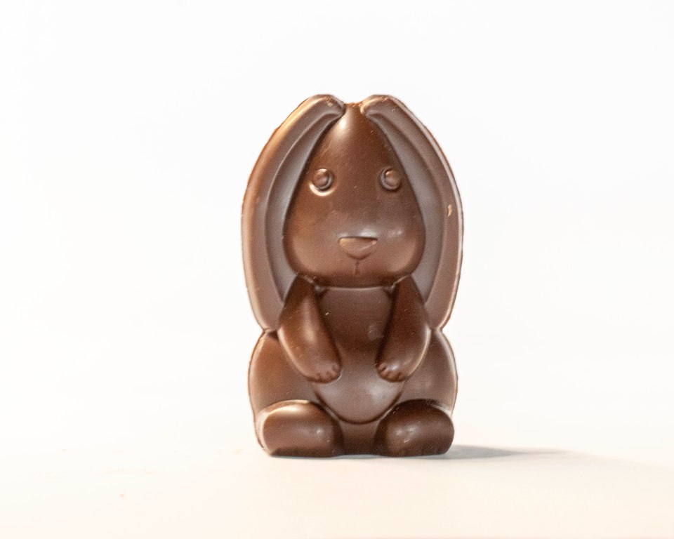 Chris Eades - 07980 775577.Olivia from the Sun taste tests chocolate rabbits for easter..Hotel Chocolat