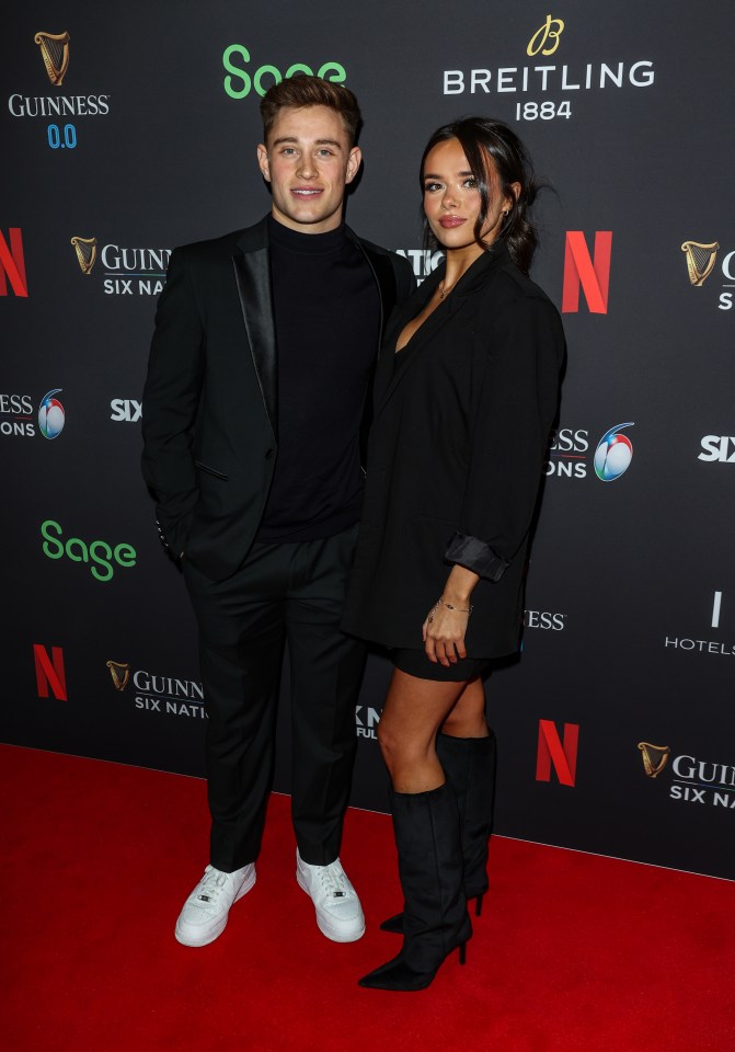 The loved-up couple appeared at the premiere of Netflix's Six Nations: Full Contact documentary