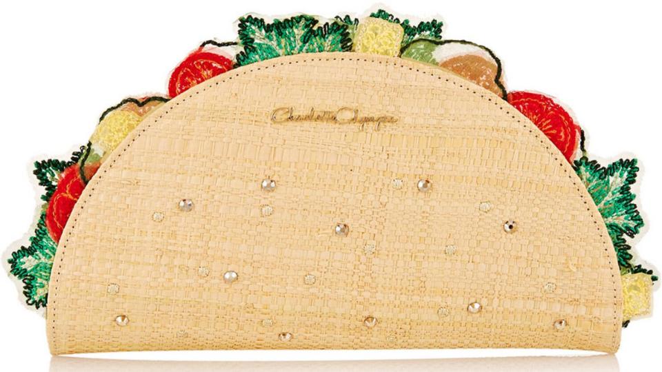 This Charlotte Olympia creation, priced at £1,025, is definitely nacho average clutch