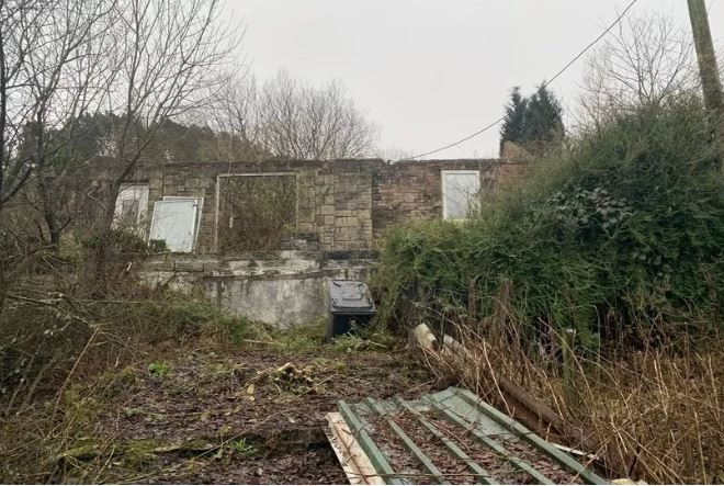 The derelict property is on the market from £0