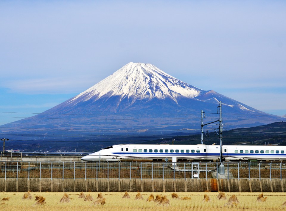 One of the fastest trains in the world, there are also amazing views of Mount Fuji along the way