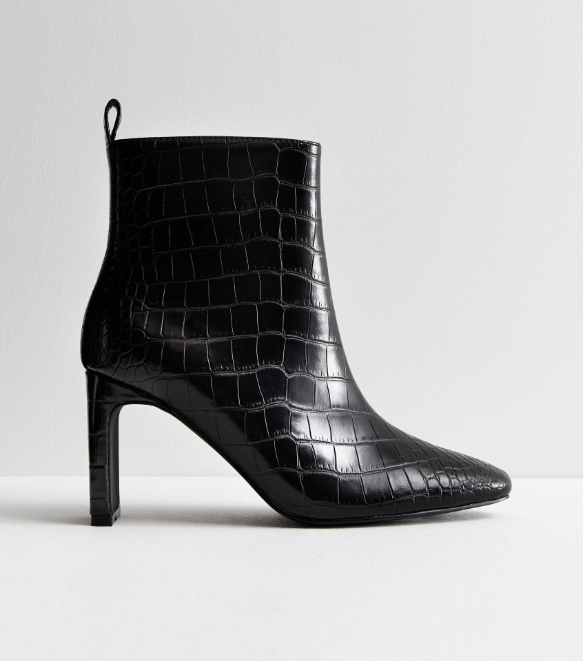 These New Look croc-print boots are less than half price