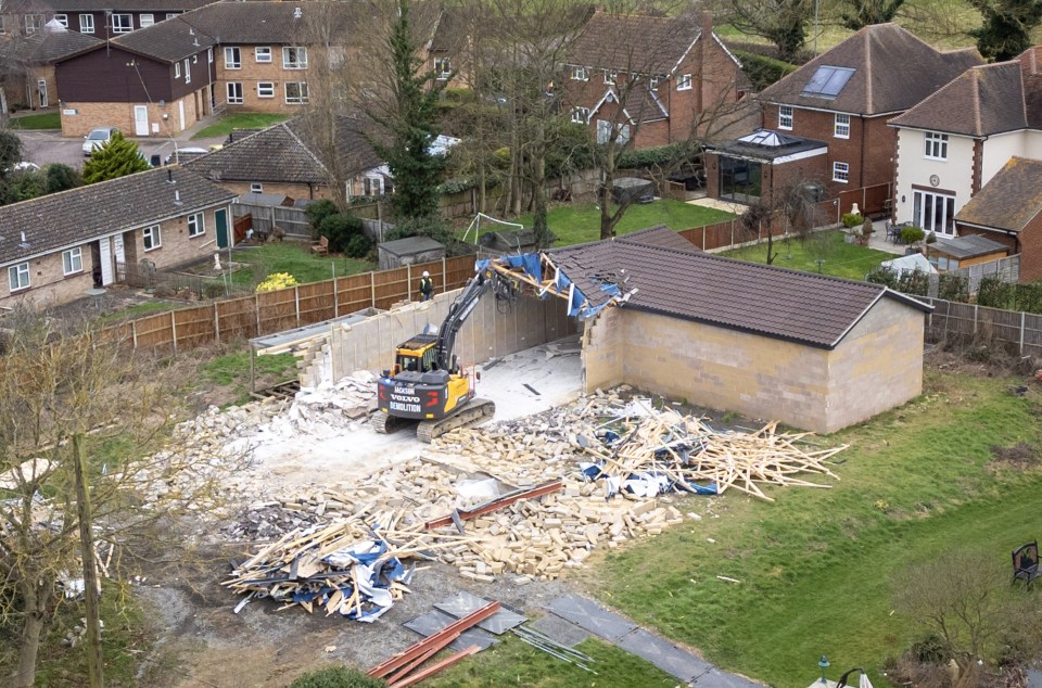 The demolition of the spa building was finally bulldozed yesterday