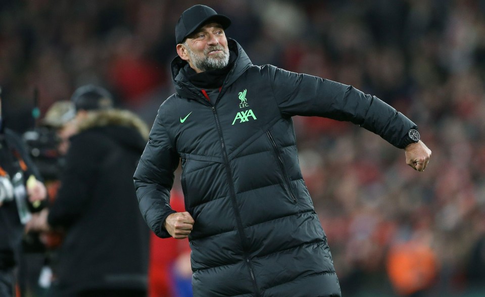 Klopp often fist-pumps in front of the Kop after games at Anfield