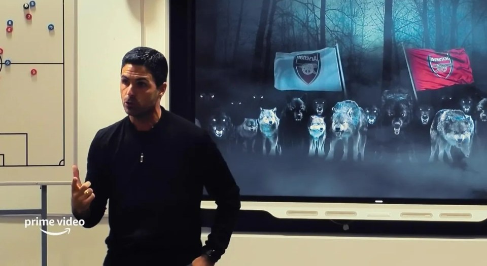 Some of Arteta's motivational methods were shown in the All Or Nothing documentary