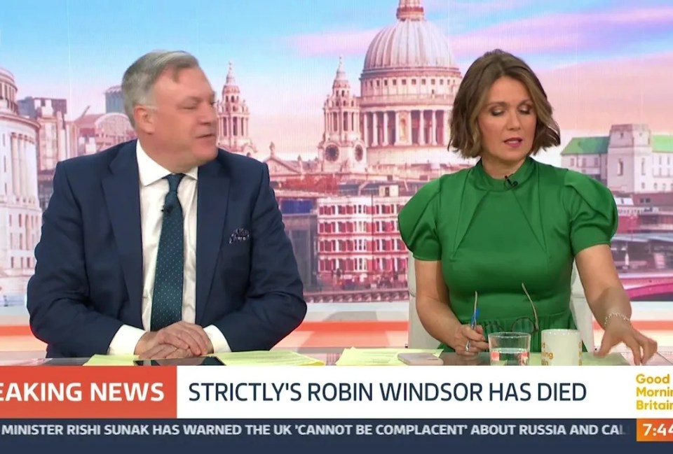 Susanna fought back tears as she learned of Robin's death live on GMB