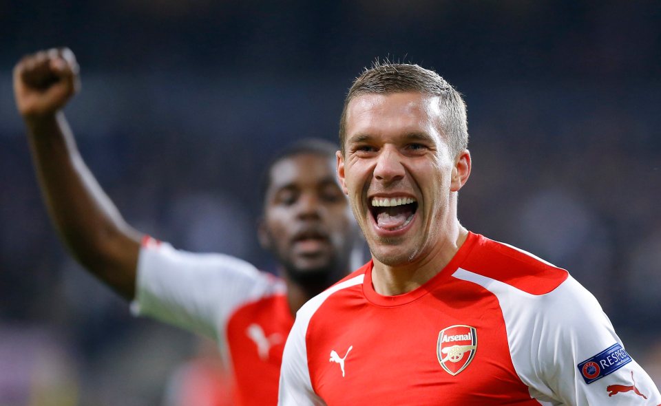 Podolski spent three years with Arsenal, winning the FA Cup