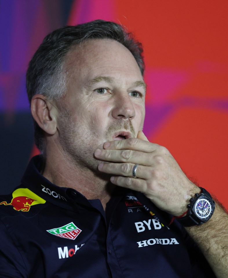 Horner looked strained at a press conference yesterday as he said he wished for a swift end to the sexting probe