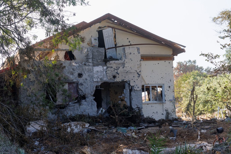 A house in the Israeli kibbutz village of Be’eri shows the horror of the Hamas attack on October 7