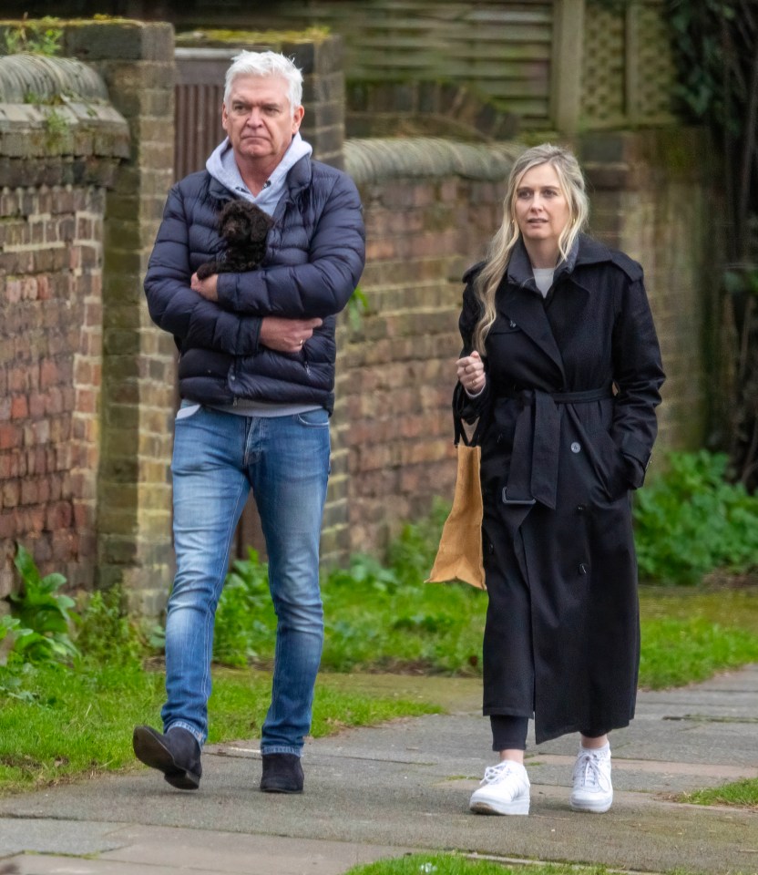 He was joined on a walk by daughter Molly