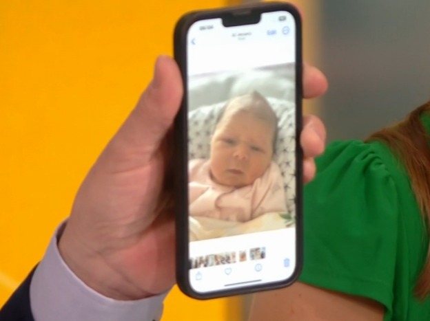 He showed viewers a snap of his newborn daughter Iris