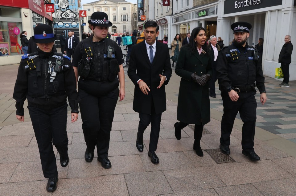 The PM, pictured with Suella Braverman, said: ‘Anti-social behaviour destroys communities and takes away the public’s right to feel safe’