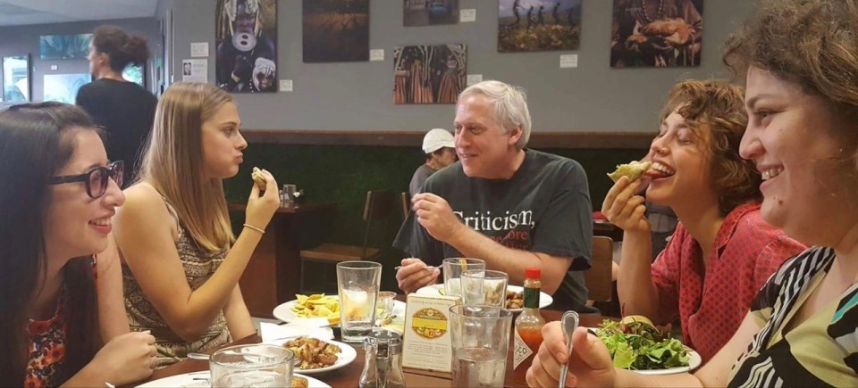 Peter regularly meets up for family meals with his biological brood