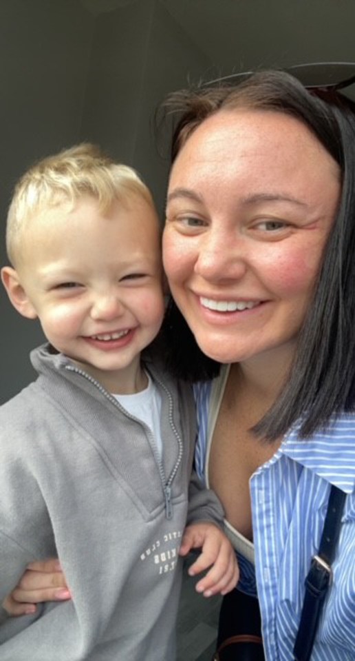 Albie pictured with his mum Leah