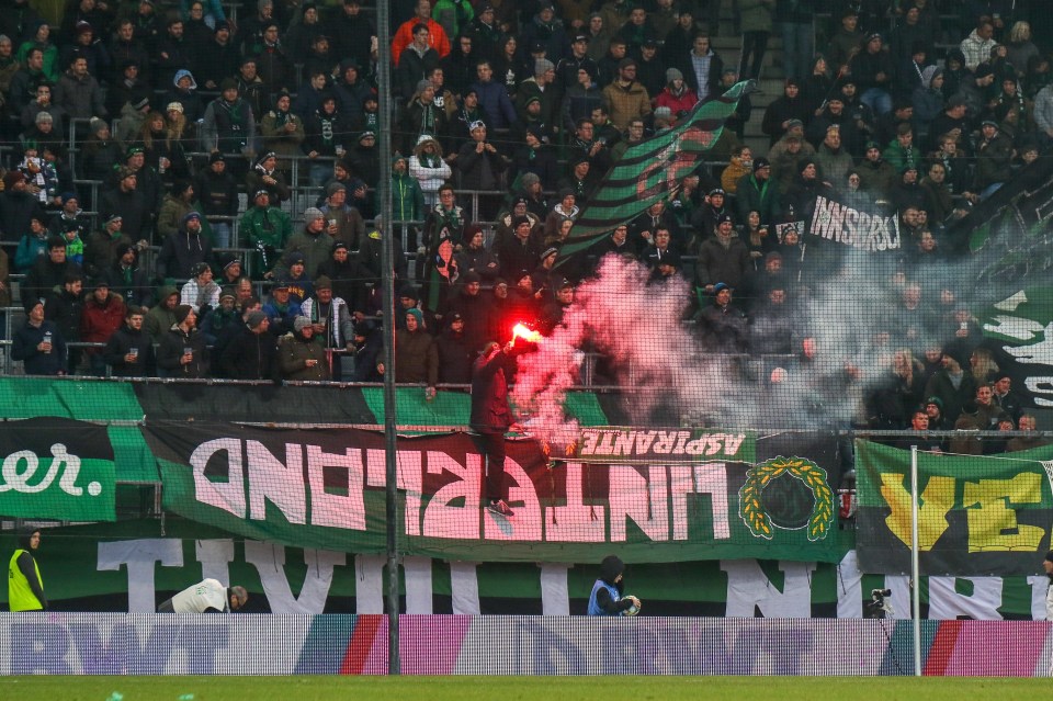 Wacker Innsbruck fans getting rowdy