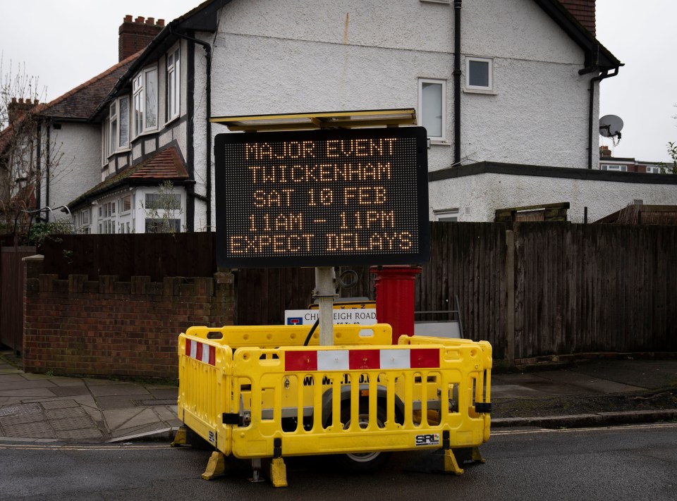 Roads near Twickenham Stadium are usually closed for big games