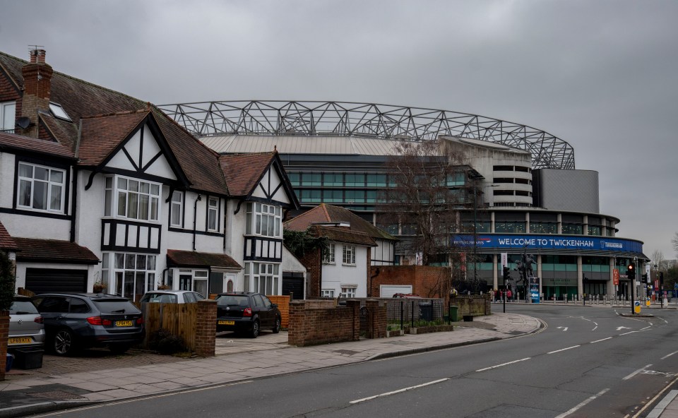 Twickenham Stadium is right in the heart of a residential area in south west London