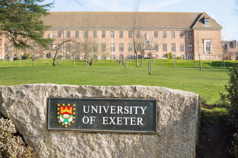 The incident occurred at the University of Exeter