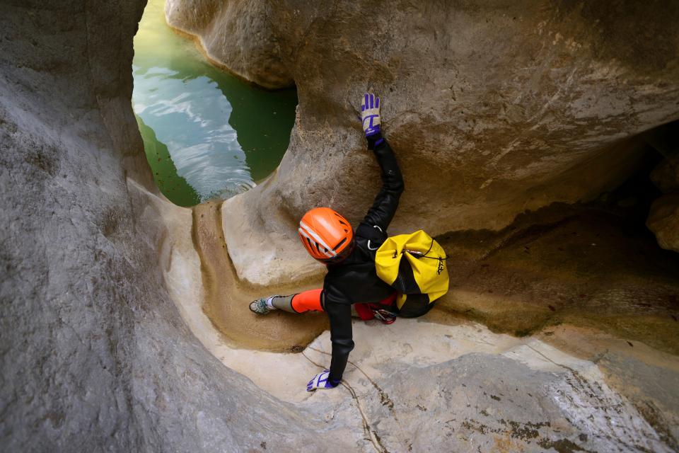 Canyoning is one of many popular water sports for visitors to take part in