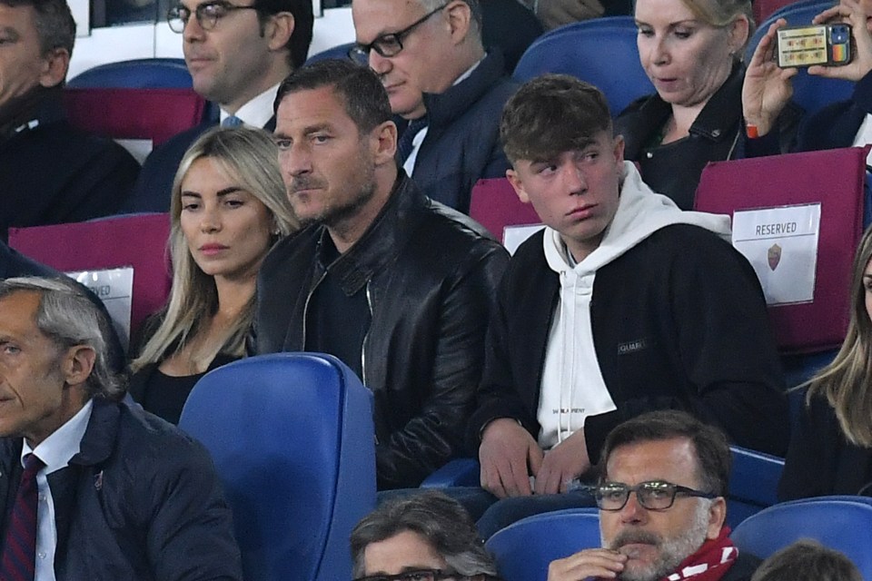 Francesco and his son Cristian took in a Roma game against Bayer Leverkusen in 2023