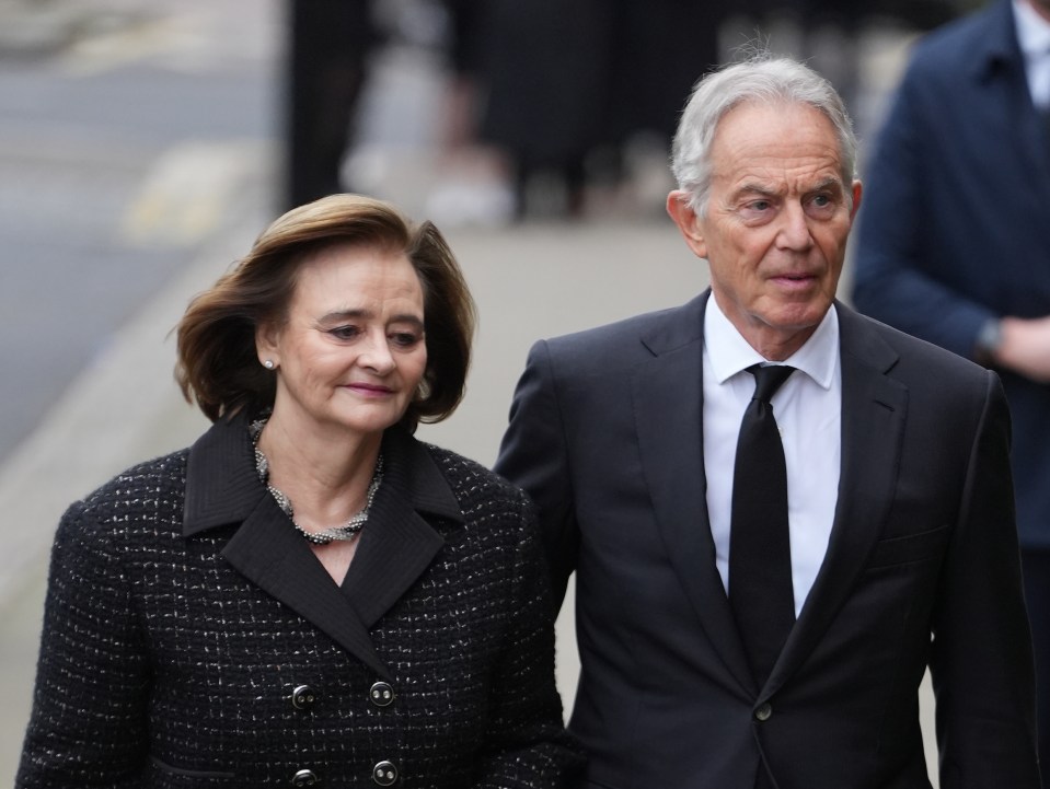 Former PM Tony Blair and his wife Cherie