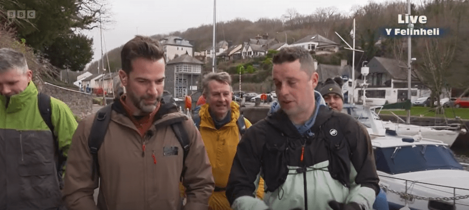 Gethin joined his friend Craig Maxwell, who is aiming to raise £1 million by doing a 780 mile trek along the Welsh coast after being given months to live