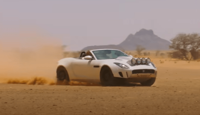 He used the Jaguar F-Type V6 to follow the route of the original Paris-Dakar Rally alongside Richard Hammond and James May