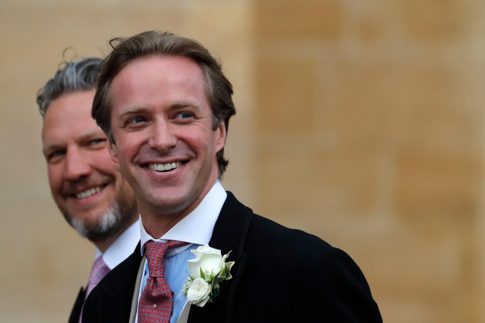 Thomas arrives at this wedding in 2019 at St George’s Chapel in Windsor Castle