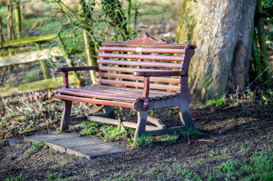 The 45-year-old’s mobile phone was found on a park bench (pictured) close to where she disappeared