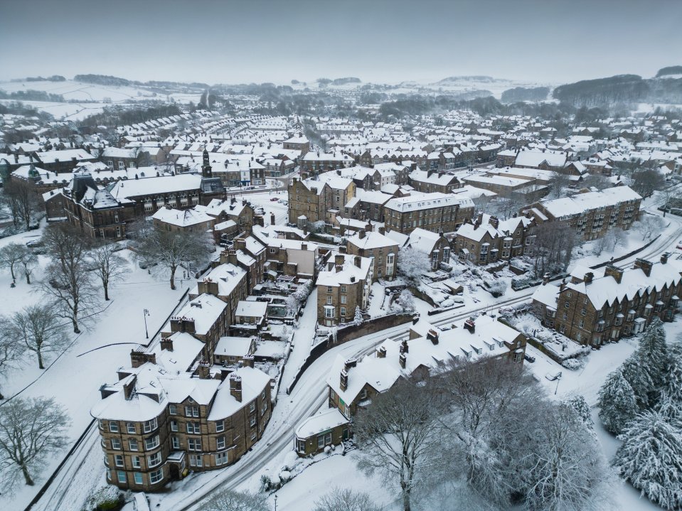 The Peak District blanketed in snow today