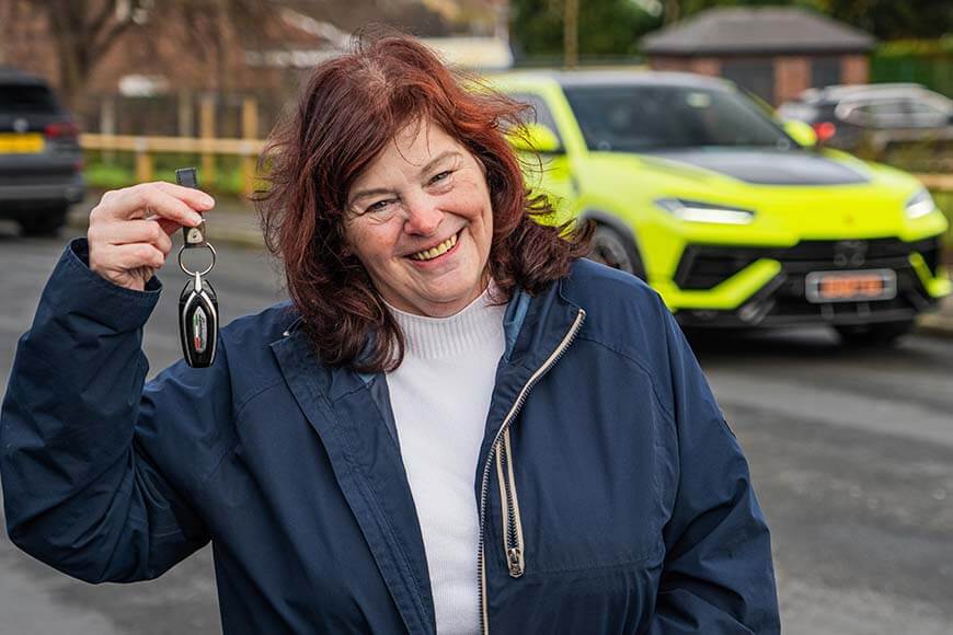 The gran-of-six was amazed to win the 189mph SUV