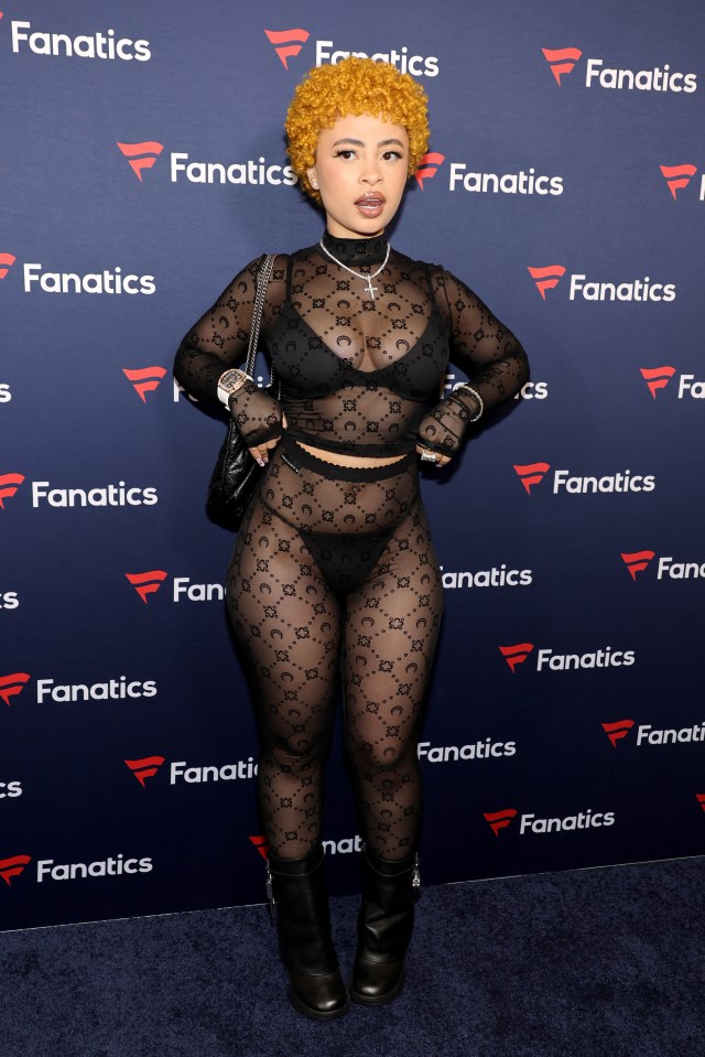 Rapper Ice Spice wore a see-through black outfit in Las Vegas