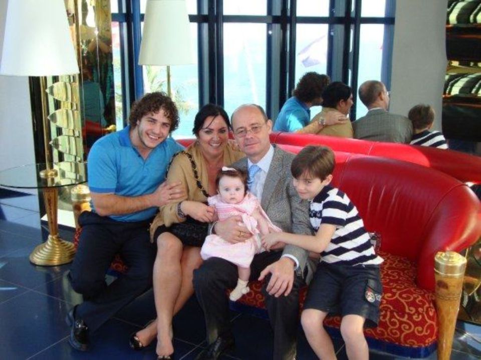 Albert, centre, with his son Wolfgang and two grandkids