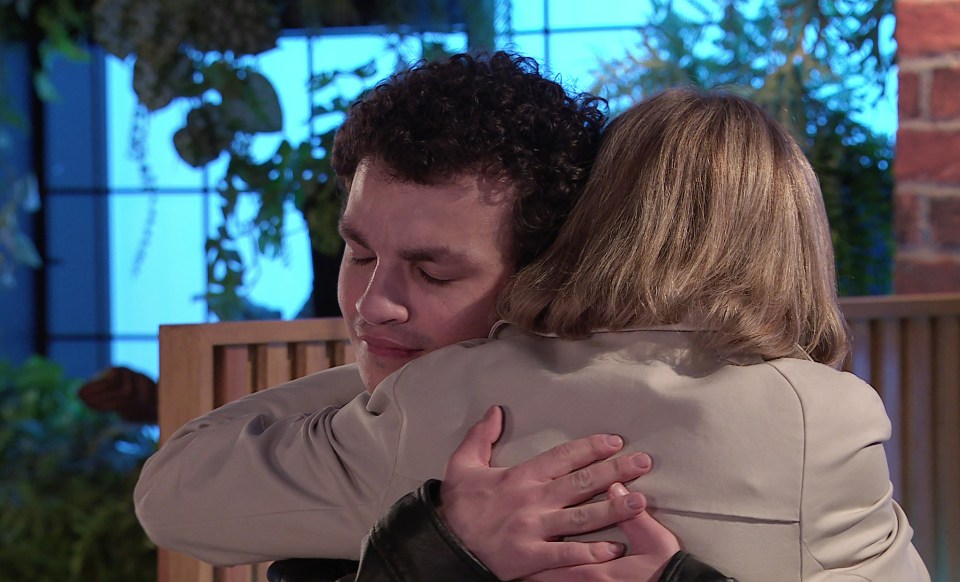 Simon shared an emotional farewell with Leanne as he followed his father abroad