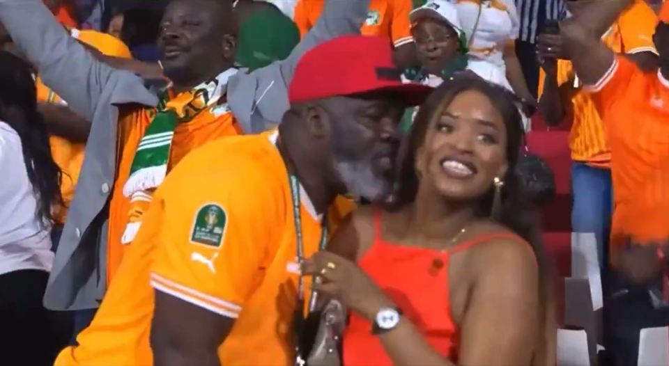 An Afcon fan apologised to his family after he was seen asking another women's number