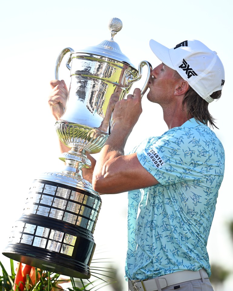 Jake Knapp was celebrating after his victory at the Mexico Open on Sunday