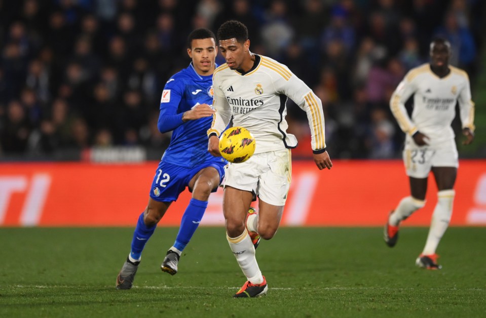 Jude Bellingham appeared to clash with Mason Greenwood during the game