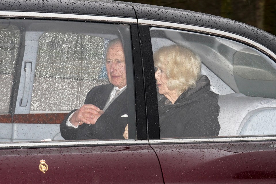 The King arrives back in London for treatment with wife Queen Camilla