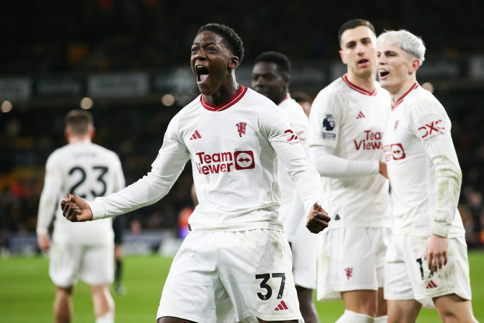 Kobbie Mainoo grabbed a dramatic late winner against Wolves