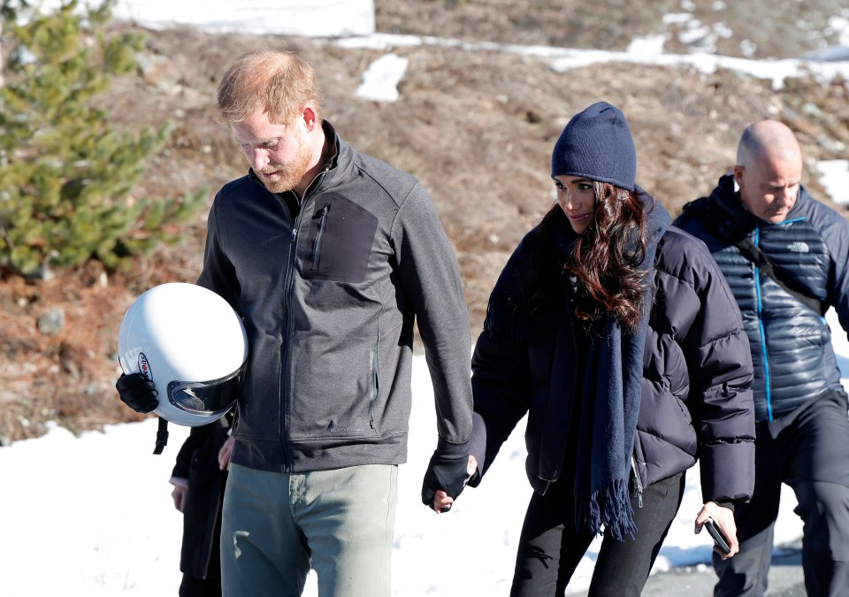 The loved-up pair also made their way across the snow hand in hand