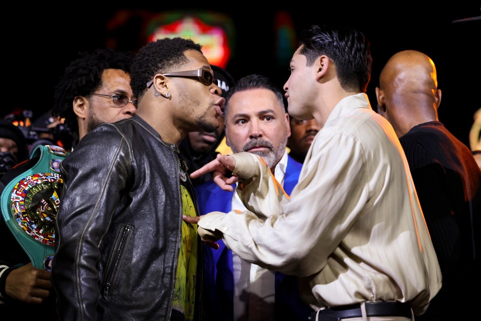 Devin Haney facing off with Garcia