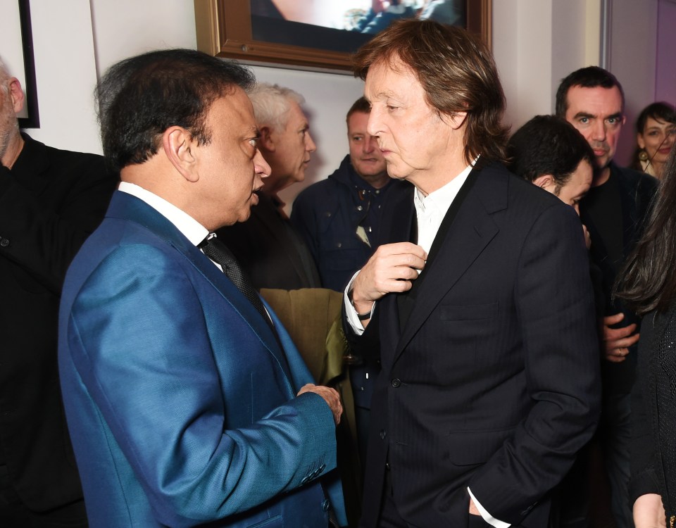 Pramod Mittal, pictured with Sir Paul McCartney, lived a high life before declaring bankruptcy