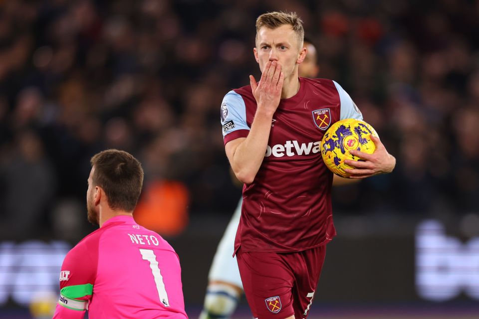 James Ward-Prowse's penalty earned West Ham a 1-1 draw against Bournemouth