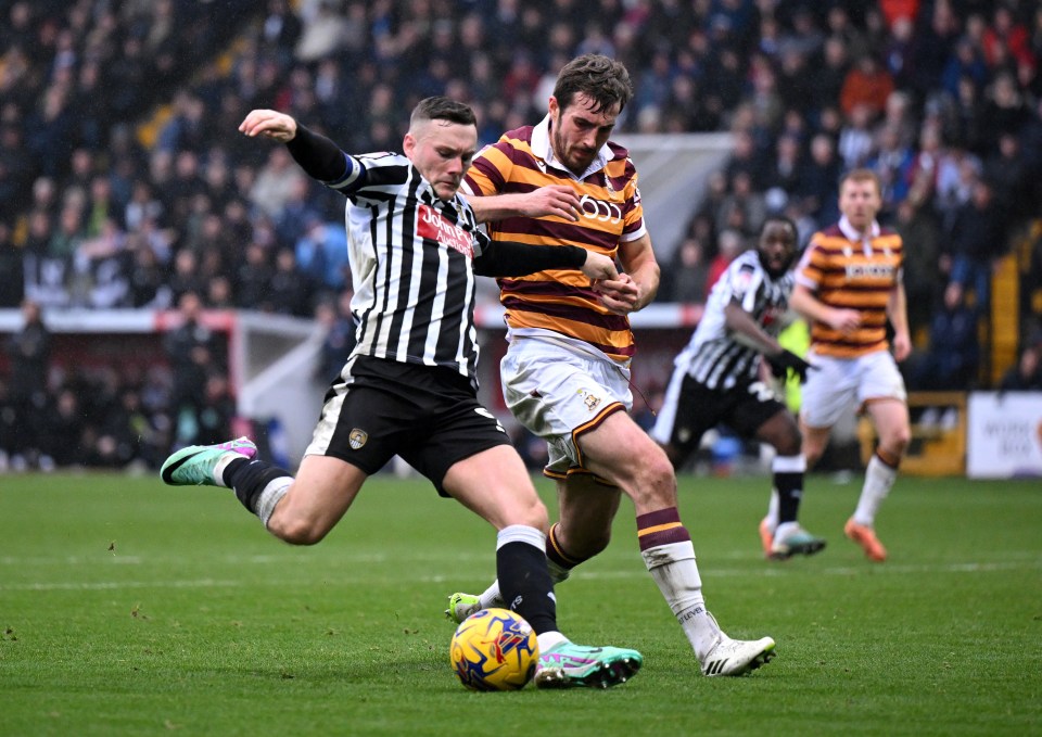 Sam Stubbs (right) and Bradford are one match away from the EFL Trophy final at Wembley