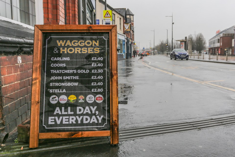 A pint of Stella will now set you back just £2.80, while Carling, Coors and John Smiths is £2.40 and a pint of Thatcher's Gold is £2.30