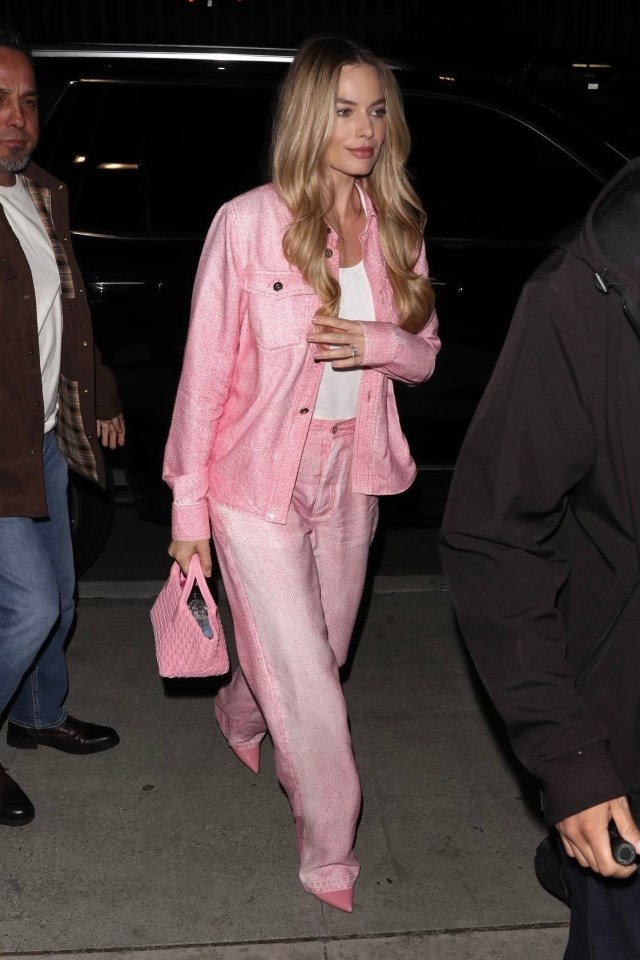 Margot Robbie was pretty in pink at a screening in LA